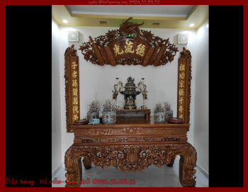 Công đoạn vào mộng cho bàn thờ Án Gian